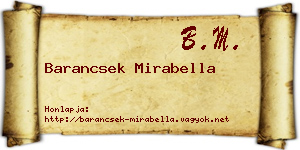 Barancsek Mirabella névjegykártya